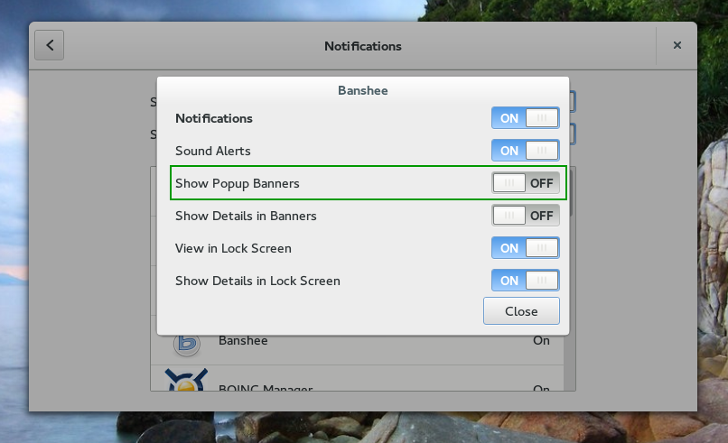 Banshee without Pop-Ups